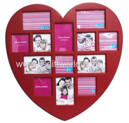 13 opening heart plastic injection photo frame No.ZY004