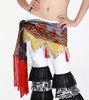Delicated Embroidered Belly Dancing Hip Scarves Egyptian With Flowers In Practice