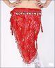 Attractive Red Lace Belly Dance Hip Scarves with lpalps In Practice Wear