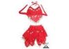Cute Red Purple Belly Dance Costume For Children , Two Piece Kids Dance Wear