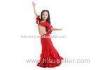 Milk Silk Stage Red Kids Belly Dance Costumes Fishtail Skirt and Top