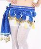 Cute Sweet Royal Blue Belly Dance Hip Scarf with Round Leaves Paillette / Gold Coins