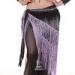 Two Layers Tassel Belly Dance Hip Scarves In Purple For Competition