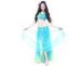 Light Blue Chiffon Spandex Belly Dance Performance Costumes with imitated silk embroidery