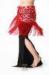 Red Sexy Belly Dance Hip Scarves In Tassel Style For Competition