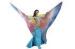 Colorful Inkjet Print Shinning Belly Dance Wings In Contrasted Color Yellow + Red + Blue