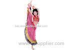 Chiffon Sequins Kids Belly Dance Costumes With Coin Decoration Skirt In Pink