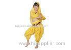 Yellow Sequin Chiffon Kids Belly Dance Costumes Set Pant + Top + Headscarf