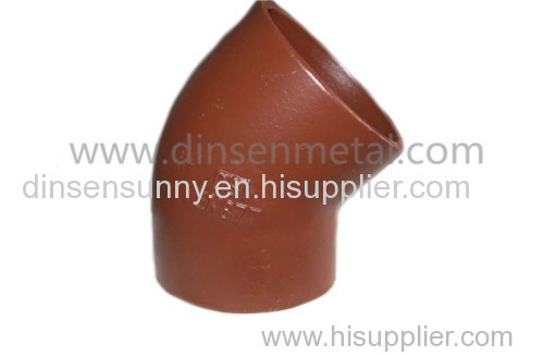 Red epoxy coated grey cast iron pipe fittings