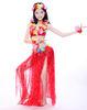 Tassel Style Red Belly Dancer Costumes For girls In Performance / Practice Wear