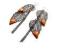 Orange Ethnic Belly Dance Accessories , Performance Earrings Leaves Shape