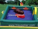 Square Inflatable Mat Mechanical Bull , PVC Tarpaulin Inflatable Mat with Mechanical Rodeo Bull