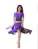 Flexible Silk Belly Dance Practice Costumes With Classical Printing Pattern