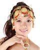 Fashionable Belly Dancing Accessories , Headpiece For Ladies In Red Gold Color