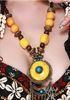 Free Size Tribal Belly Dance Accessories , Yellow Sunflower Necklace For Ladies