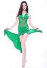 Smooth Soft Milk Silk Belly Dance Wear With Jewelry , Belly Dance Practice Costumes