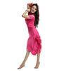 V Neck Net Rose Red Belly Dance Costumes / wear for Practice With Belly Cover