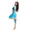 Print Milk Belly Dance Practice Clothes Silk Mesh Fabric With Free Size
