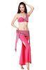 Fashion Red Belly Dance Costumes for Practice Top + Pants + Small Capelet