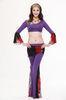 Comfy Flexible Purple Belly Dance Practice Costumes with Leopard Pattern
