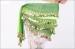 Green Belly Dance Hip Scarf with Coins