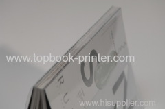 custom 250gsm art paper cover perfect bound backless softcover or softback book with PVC dust jacket printing