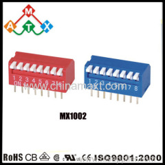 Slide DIP Switch 8 position 4 position 2 position red blue 2.54mm