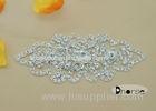 Shiny Crystal Rhinestone Embellishments , Beaded Trims For Wedding Gowns