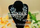 Black Bling Chunky Crystal Beaded Collar Necklace For Party Dress