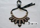 Handmade Detachable Bling Rhinestone Beaded Collar Necklace , leaf shape