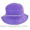 Stylish Plain Cotton Bucket Hat Contrasting Stitches Lady Cap