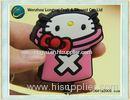 Kitty Cat 2D Soft PVC Rubber Keychain , PVC Key Ring Vivid Color