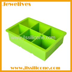 Silicone 6 big cavitives ice cube tray china