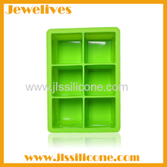 Silicone 6 big cavitives ice cube tray china