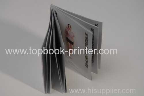 custom-design silver stamped cover clothing catalog thread glue bound softcover or softback book