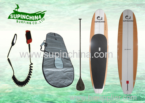 short Lighter custom wood sup paddle boards for fishing / yoga
