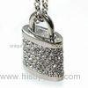 Lock Shape Metal & Crystal Jewelry USB Flash Drive 2.0 4GB 8GB