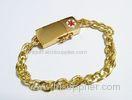 Gold Metal 8GB 16GB 32GB Wristband USB Flash Drive Engrave Logo