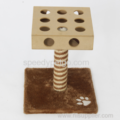 Cat Wooden Scratcher Tree with IQ Toys