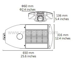 160w 100lm/w UL approved LED Streetlight with Phillips chip and Meanwell driver