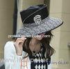 Black Womens Dressy Pattern Hats and Ladies Polyester Church Hats With Pin and Stones