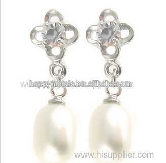 stainless steel fashion big pearl earrings