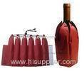 Non-toxic insulated promotional red portable wine cooler bags of nylon / taffeta