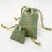 Green Small Leather Drawstring Pouch Bags For Win Packing Ecologic