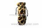 Cord Leather Drawstring Pouch Leopard Print For Perfume / Gift