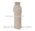 White Cotton Wine Bottle Pouch Totes For Supermarket , 10*28cm