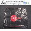 Printed zipper Patch Handle Bags Plastic packing bag black polybag for Shopping