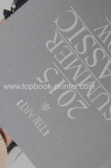 Custom silver-stamped linen-faced paper cover+matte lamination art paper cover design softcover book binding
