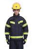 Fire Resistant Reflective Uniforms Firefighters Turnout Gear Safety Apparel Black Color