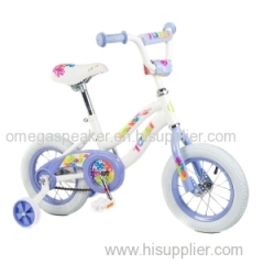 Tauki12 inch Girl Bike With Removable Training Wheels, Kid Bike BMX Bike, Kid's Gift, Pink/White, for 2-5 Years old